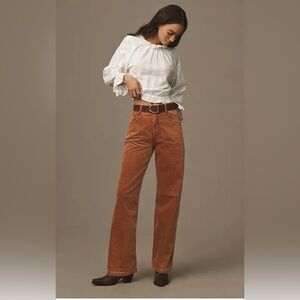 Brown Flare Wide Leg Jeans with Relaxed Fit